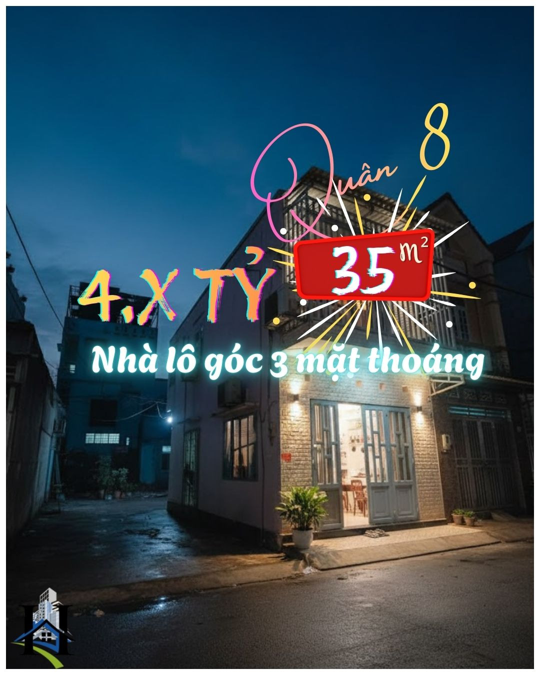 NHÀ Q.8 – 35m², MẶT TIỀN 4m2, NHỈNH 4 TỶ, HẺM 4M xe hơi đỗ cửa O918846608