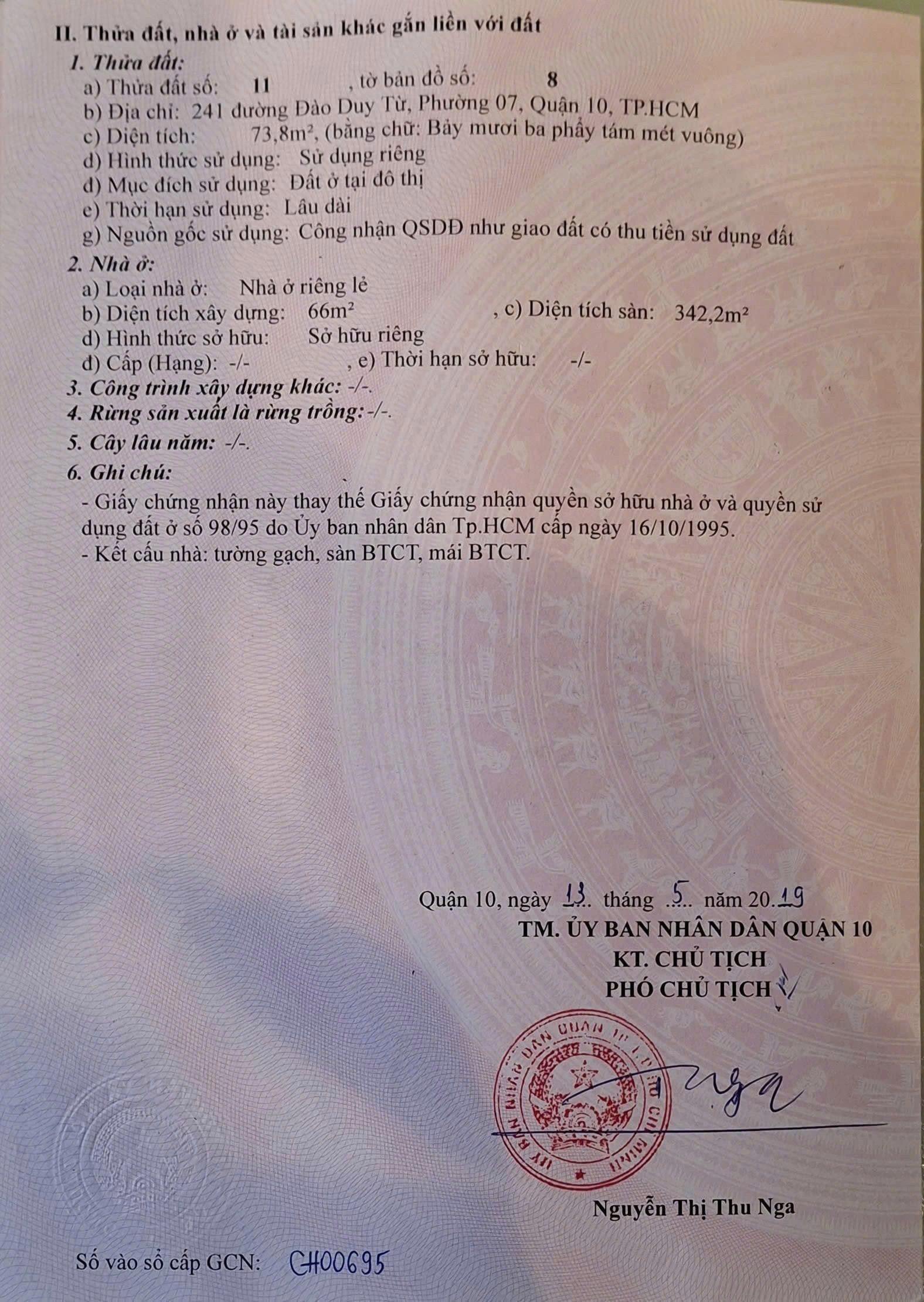 Chính Chủ Bán Nhà Mặt tiền 241 Đào Duy Từ – Giá 27,5 tỷ