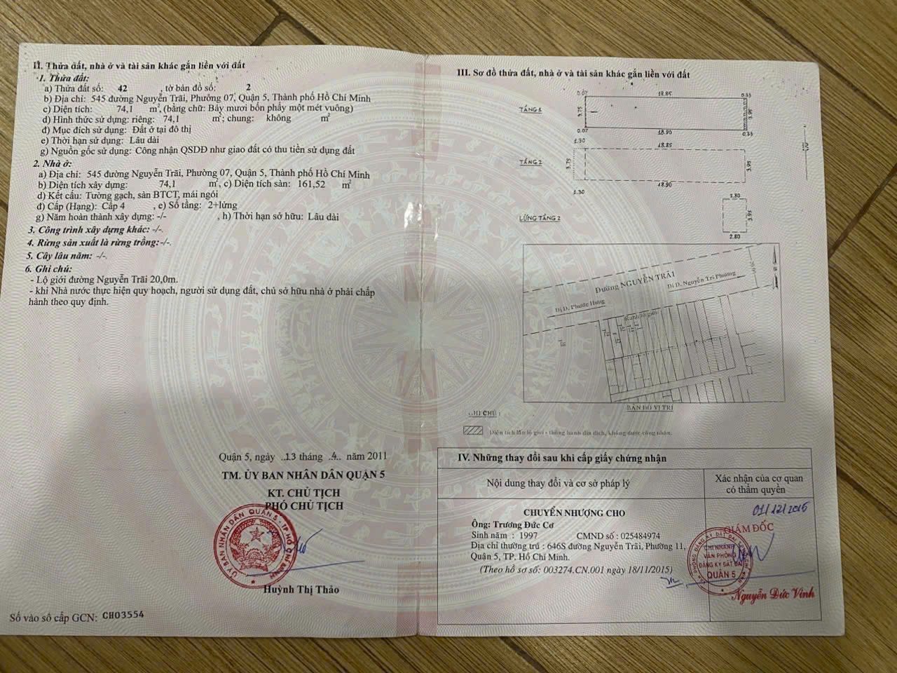 Chính Chủ Bán Nhà Mặt tiền 545 NGUYỄN TRÃI – Giá 27 tỷ
