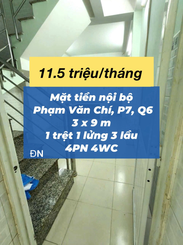 Nhà 4 phòng ngủ hẻm xe hơi Q6 chỉ 11.5 triệu !