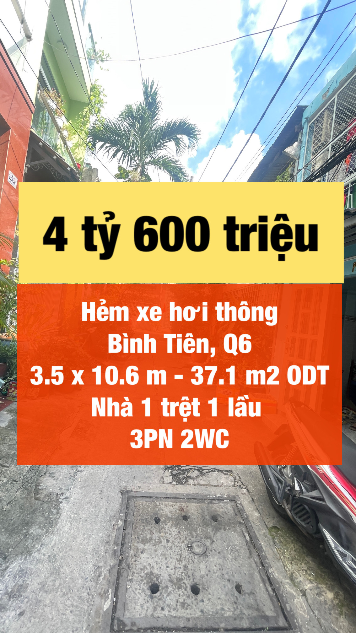 Nhà Bình Tiên 3 phòng ngủ , hẻm xe hơi !
