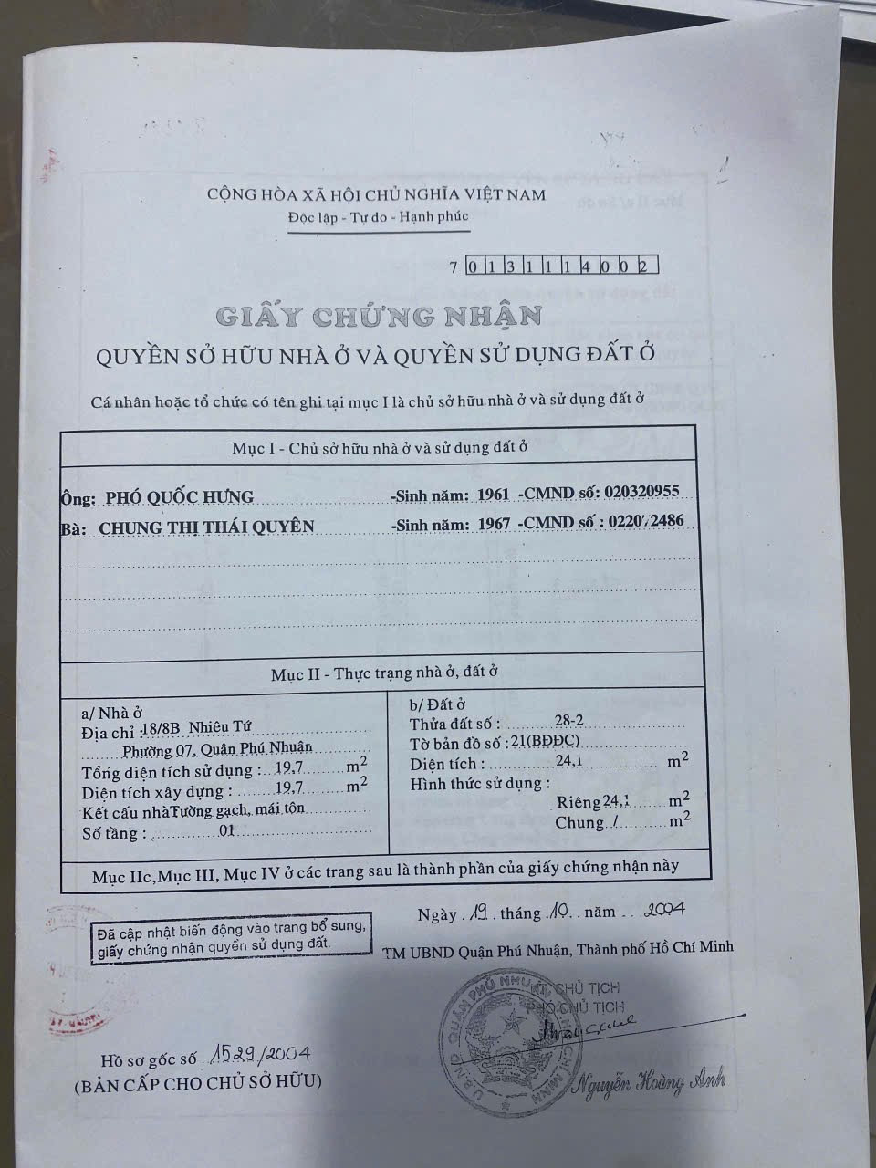 Nhà Đất 18/8b Nhiêu Tứ phường 7 Quận Phú Nhuận