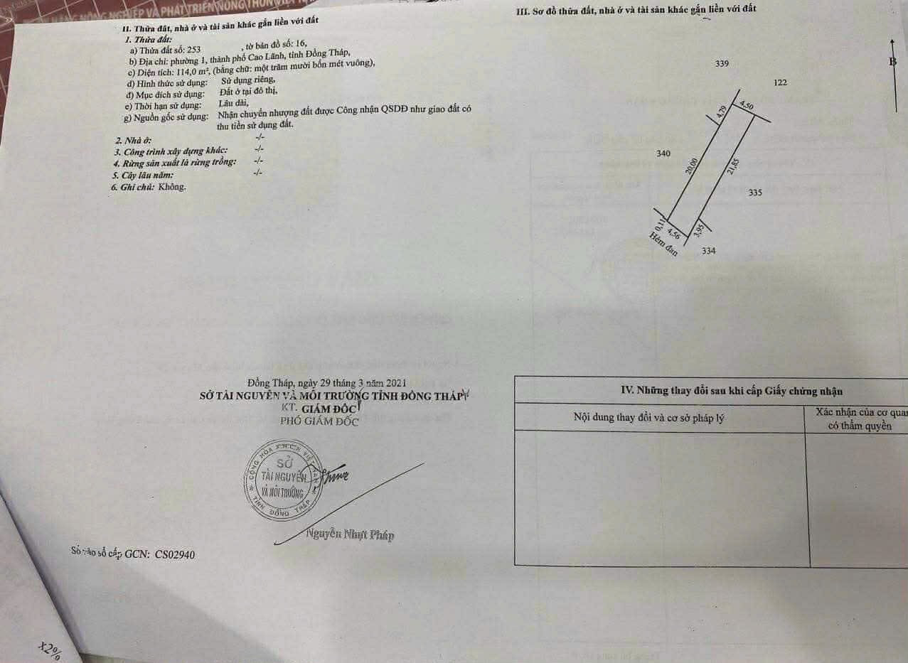 Bán nền hẻm đường Nguyễn Văn Bảnh phường Cao Lãnh