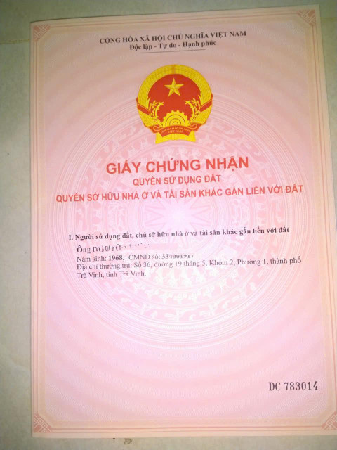 CHÍNH CHỦ Cần Bán Đất Thổ Cư Tại K4, Phường 1, TP Trà Vinh, Tỉnh Trà Vinh