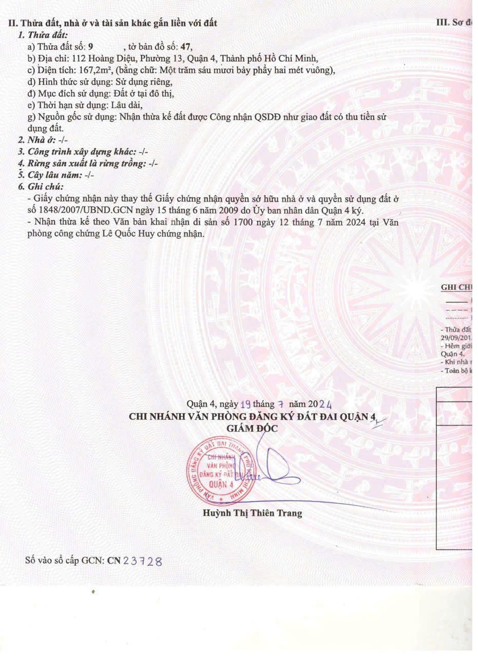 Cần Bán Nhà Mặt tiền 112 Hoàng Diệu – Giá 28 tỷ
