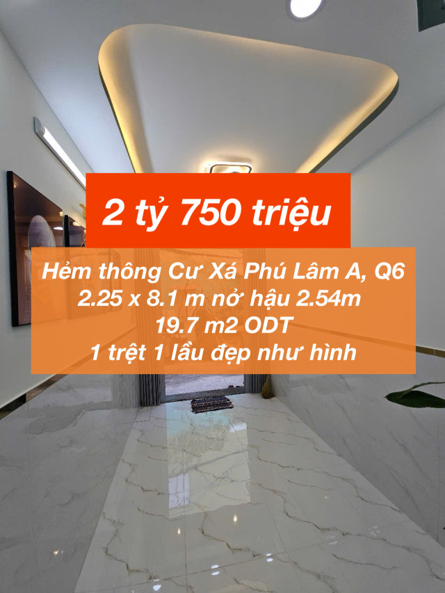 Nhà Cư xá Phú Lâm A chỉ 2.75 tỷ !