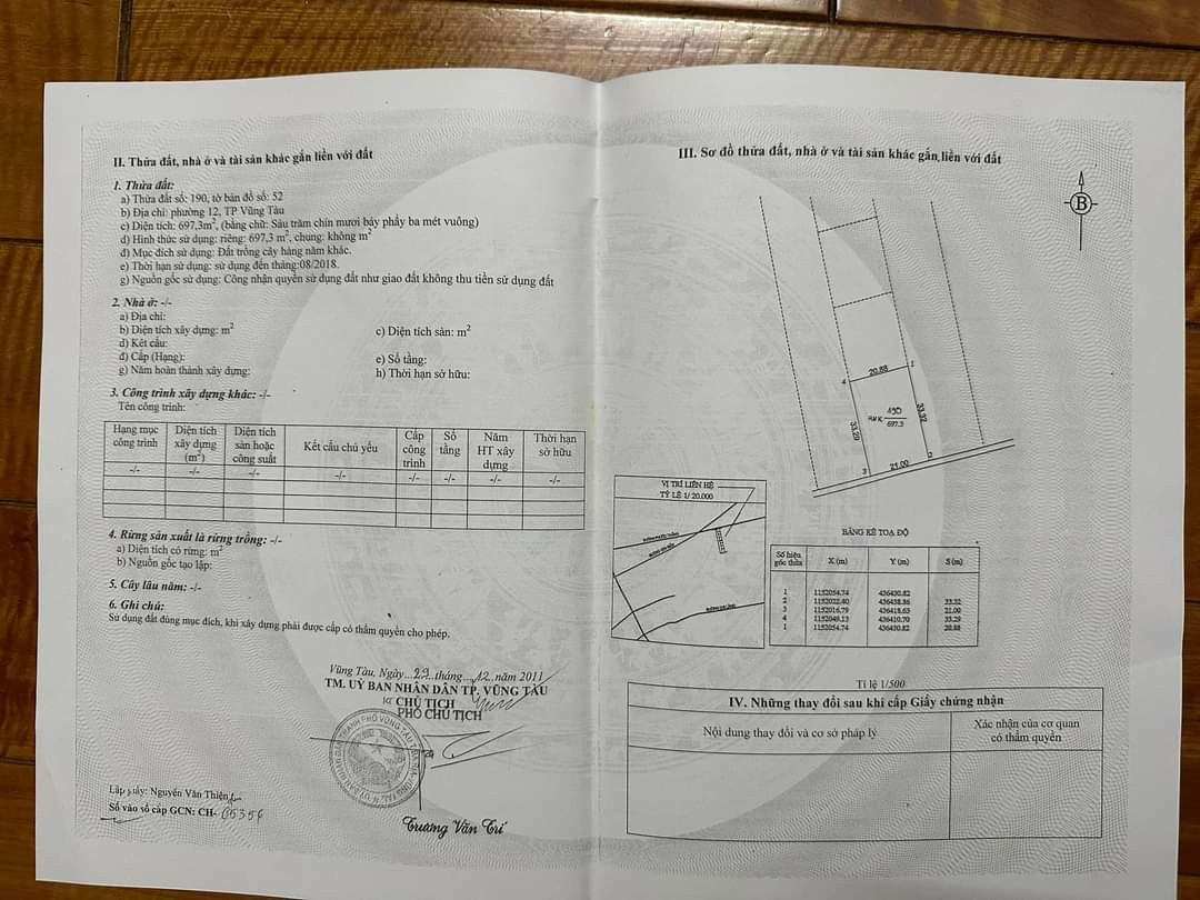 BÁN ĐẤT MẶT TIỀN ĐƯỜNG PHƯỚC THẮNG PHƯỜNG 12 THÀNH PHỐ VŨNG TÀU