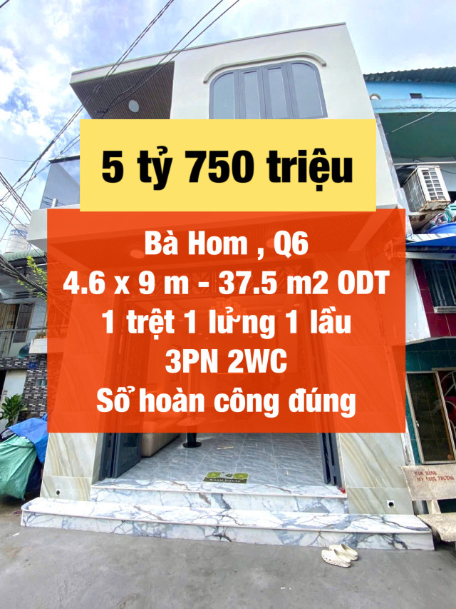 Nhà đẹp hẻm xe hơi Bà Hom có 3 phòng ngủ
