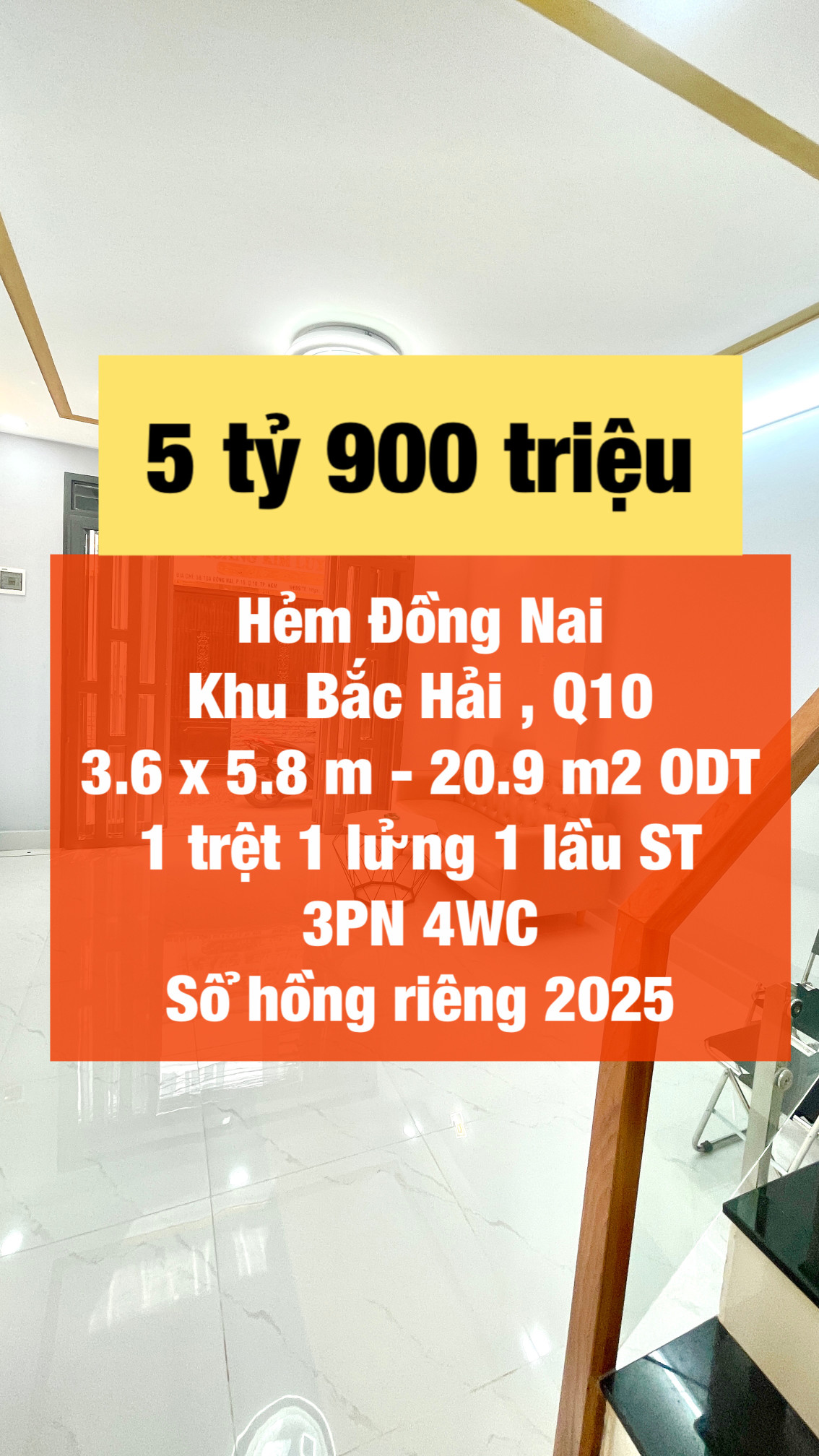 Nhà khu Bắc Hải có 3 phòng ngủ giá 5.9 tỷ !