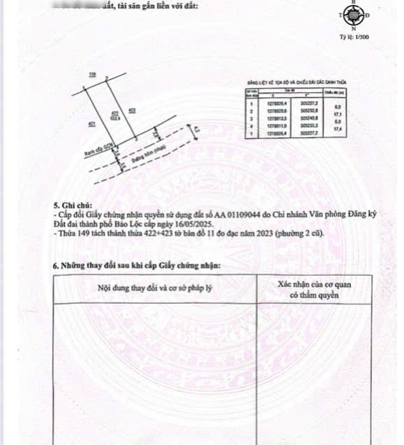 Bán đất 102m² ngang 6m giá 1.35 tỷ Phường 2 Bảo Lộc