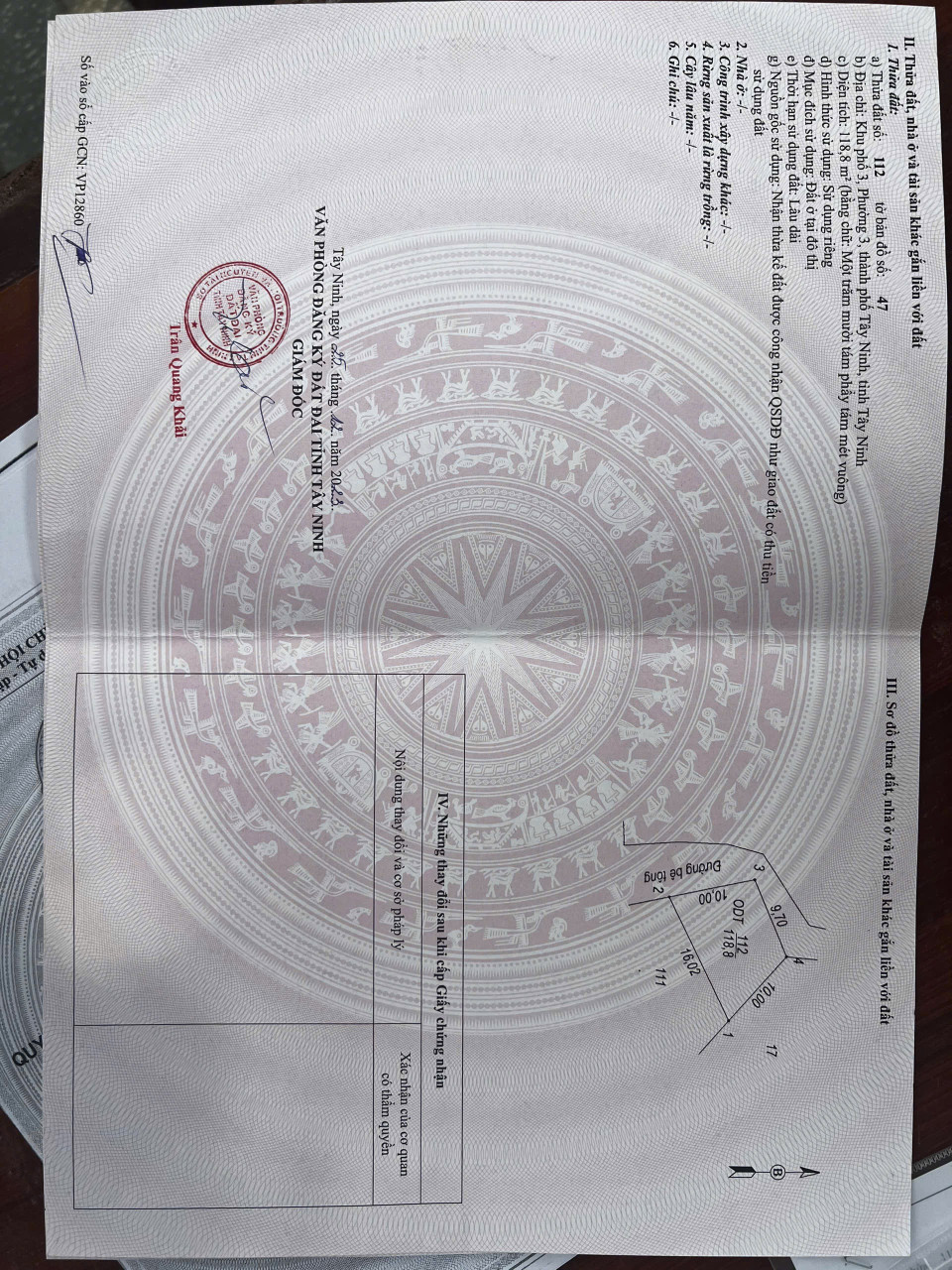Bán đất hẻm 5 , Nguyễn thái học . Ngang 15 , dài 19 - 10