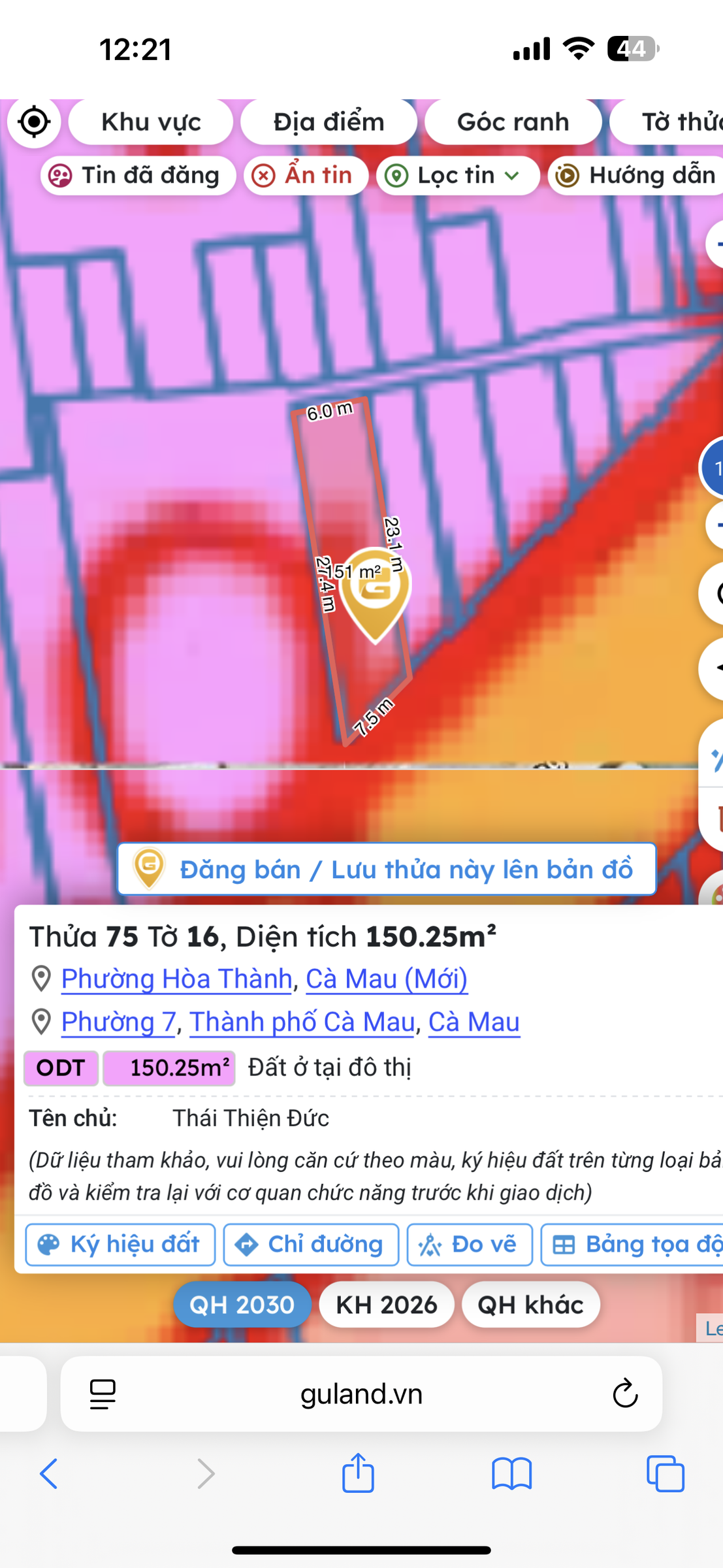 Mặt tiền đường gần cây xăng bệnh viện tỉnh