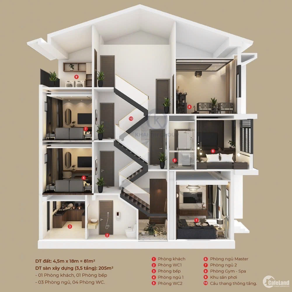 BÁN NHÀ PHỐ 3,5 TẦNG KHU AN CỰU CITY – TP HUẾ Giá tốt – Vị trí đẹp – Gần AEON Mall