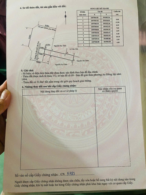 Bán đất 106.8m² ngang 4,05m . đường thôn 5m. đường quy hoạch 16m. giá 2.76 tỷ Phường An Hải. liên hệ 0362558882