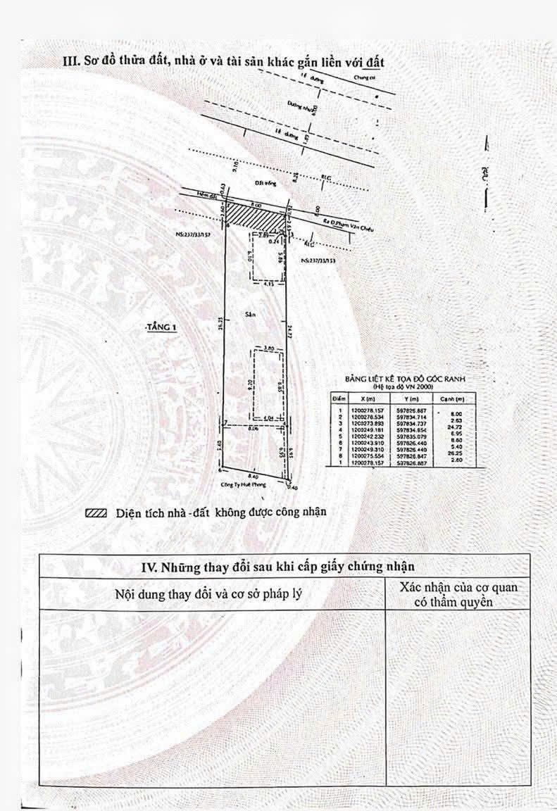 Bán đất 261m² có sẵn 220m² thổ cư ngang 8m tại Phường An Hội Tây