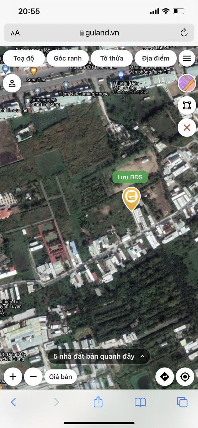 Bán đất 193.8m² Thửa 571tại, Phường An Hòa, Thành phố Rạch Giá, Kiên Giang giá 1100 triệu