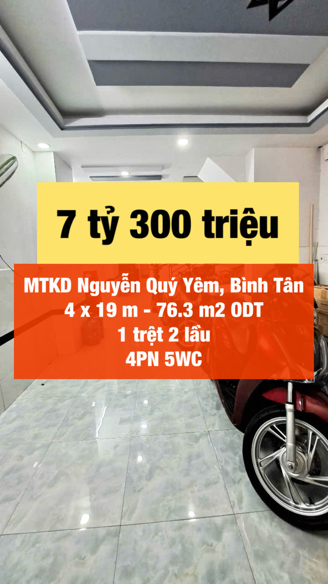 Mặt tiền kinh doanh Nguyễn Quý Yên chỉ 7.3 tỷ