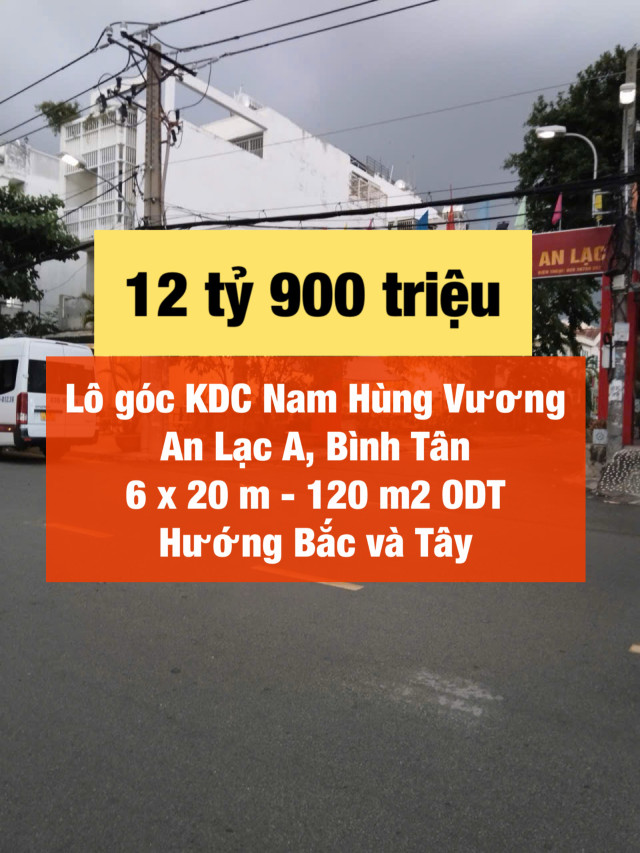 Lô góc ngang 6m KDC Nam Hùng Vương giá tốt !