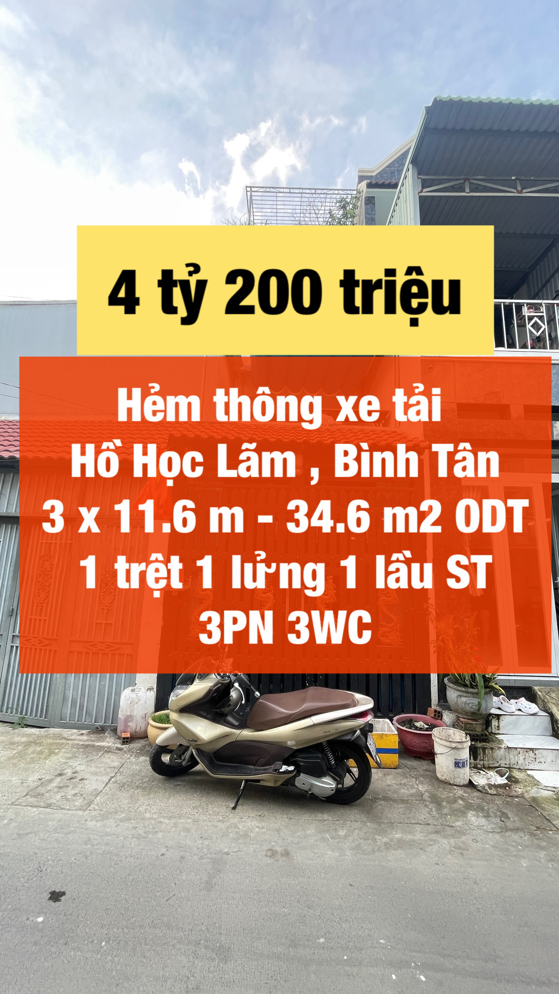 Hẻm thông xe tải Hồ Học Lãm giá 4.2 tỷ