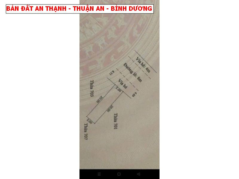 Bán đất An Thạnh, Thuận An, Bình Dương giá rẻ