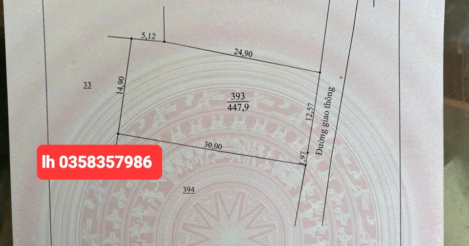 Bán đất 447.9m² ngang 14.9m giá 1.25 tỷ Phường Bá Xuyên