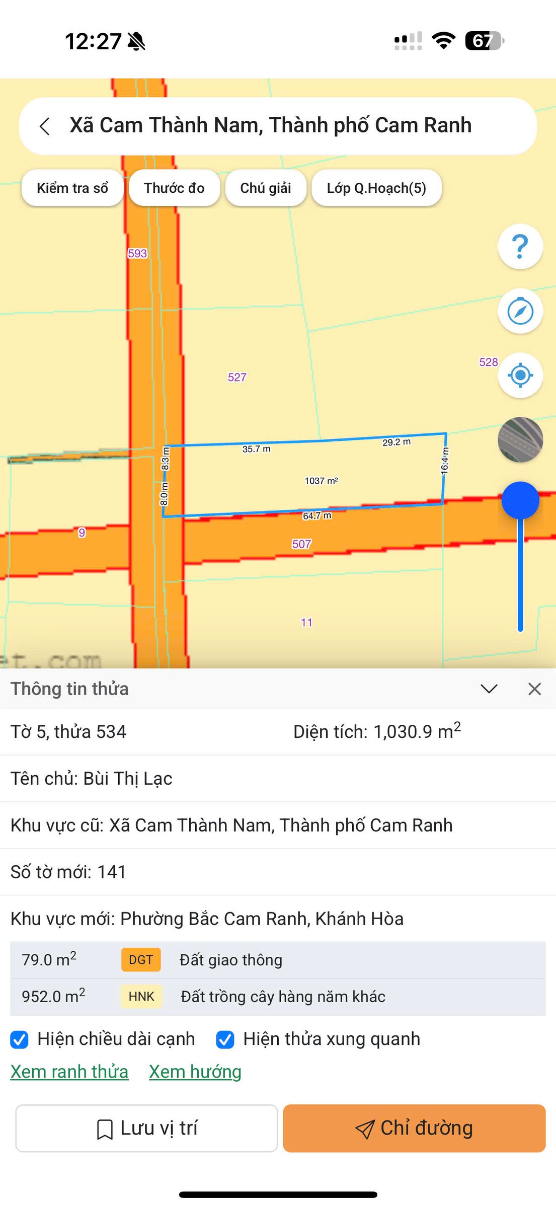 BẮC CAM RANH -- 1.030 M2 -- 15.8 X 67 -- GIÁ CHỈ 500 TRIỆU