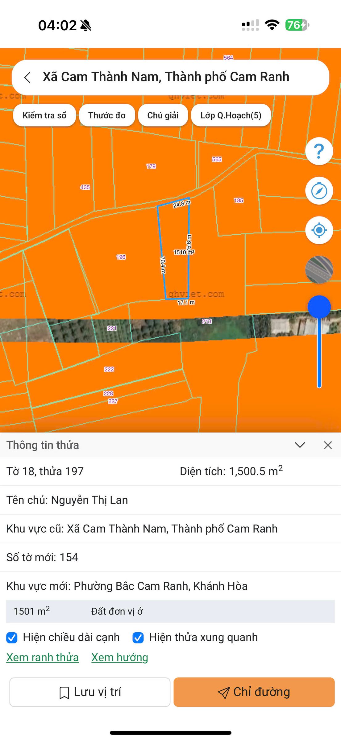 BẮC CAM RANH -- 1.500 M2 -- 24 X 70 -- NGAY KHU DÂN CƯ- GIÁ CHỈ 3 TỶ 800