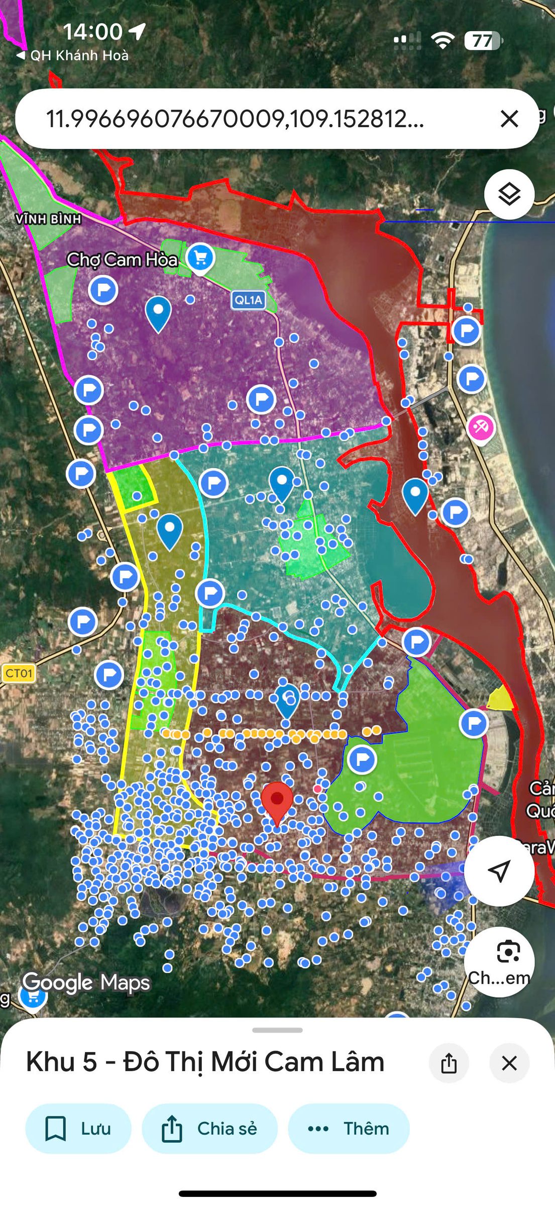 PHÂN KHU 5--QUẢNG HÒA - BẮC CAM RANH -- 209 M2 -- CÓ 83 M2 ĐẤT Ở -- GIÁ 1 TỶ 300