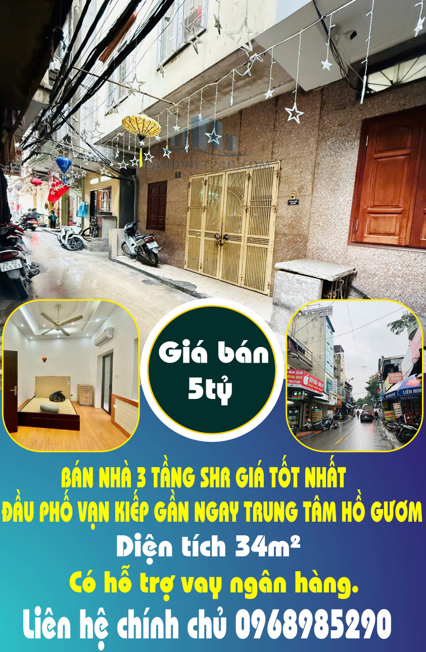 BÁN NHÀ 3 TẦNG SHR GIÁ TỐT DUY NHẤT ĐẦU PHỐ VẠN KIẾP GẦN NGAY TRUNG TÂM HỒ GƯƠM