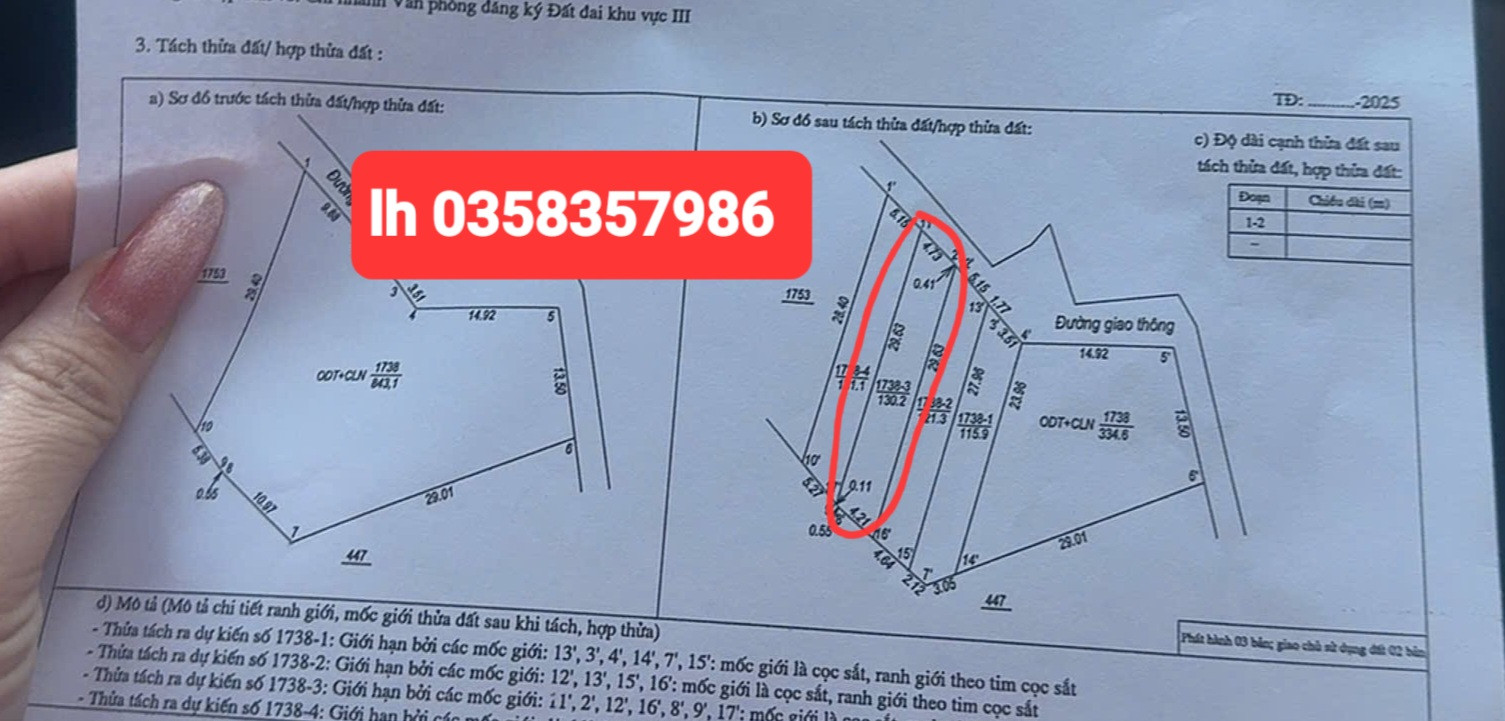 Bán đất 130.2m² ngang 4.21m giá 700 triệu Phường Bách Quang