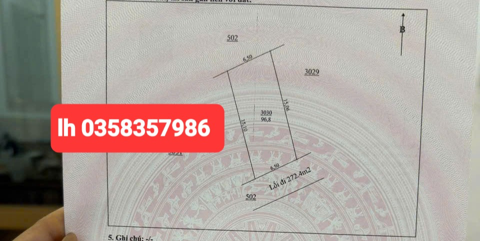 Bán đất 96.8m² ngang 6.5m giá 580 triệu Phường Bách Quang