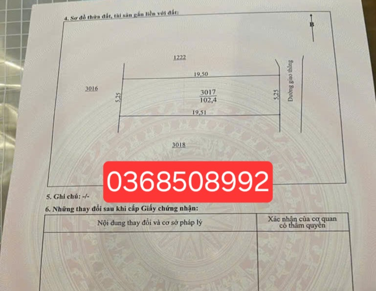 Bán đất 102m² ngang 5, 25m giá 800 triệu Phường Bách Quang