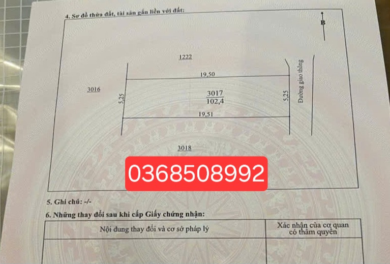 Bán đất 102m² ngang 5,25m giá 800 triệu Phường Bách Quang