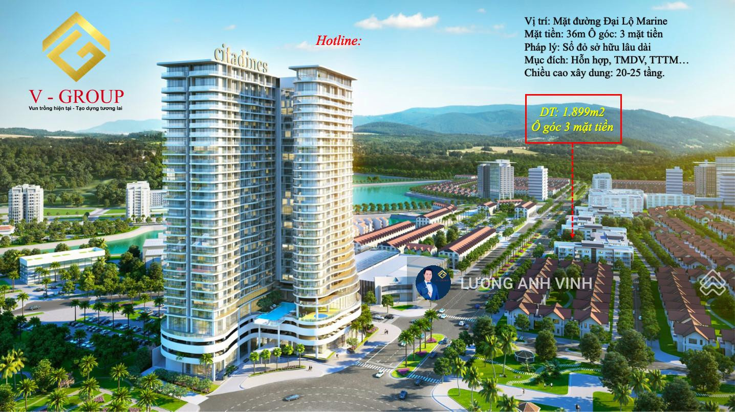 Cần bán nhanh lô đất Khách sạn Vip 3 mặt tiền Đại lộ Marine Hùng Thắng
