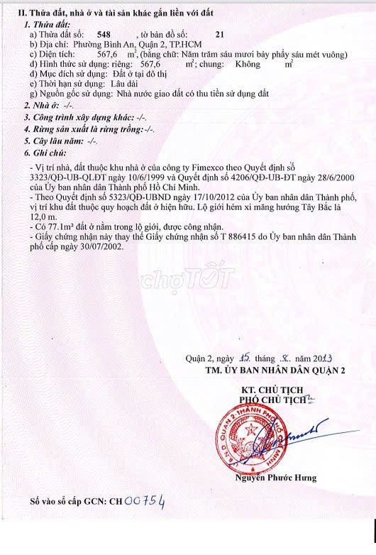Đất đường số 12 Bình an Quận 2