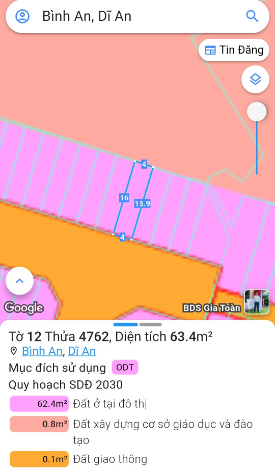 Bán đất Bình An, Dĩ An
