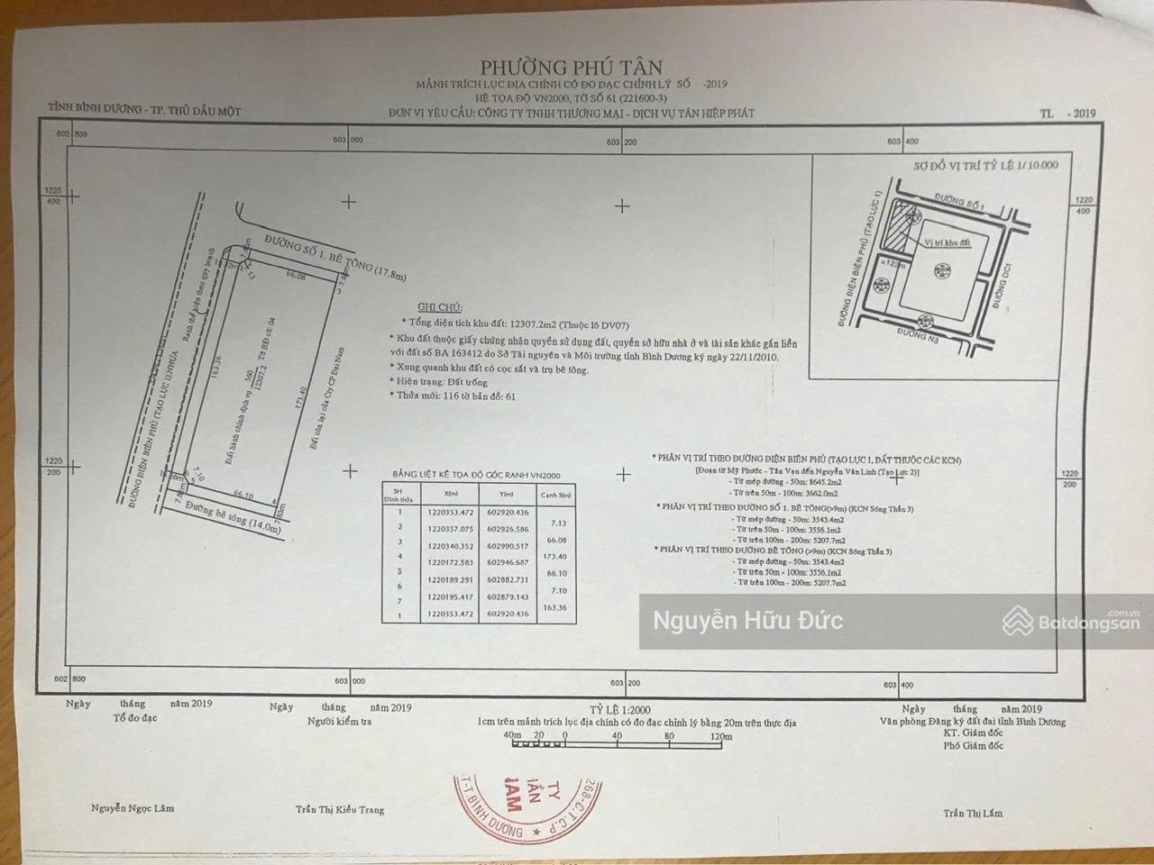 Bán đất 21075.9m² ngang 230m giá 200 tỷ Phường Bình Dương