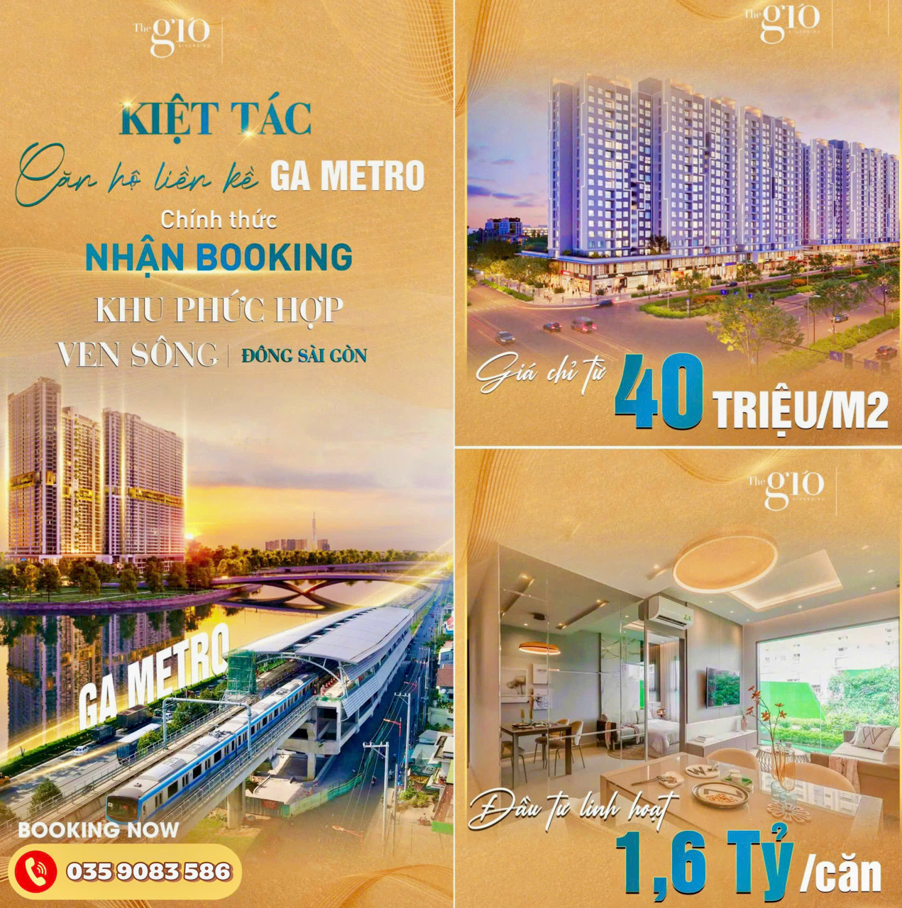 Mở bán nhận đặt chỗ căn hộ view sông nằm giữa 3 thành phố lớn HCM Biên Hòa Dĩ An