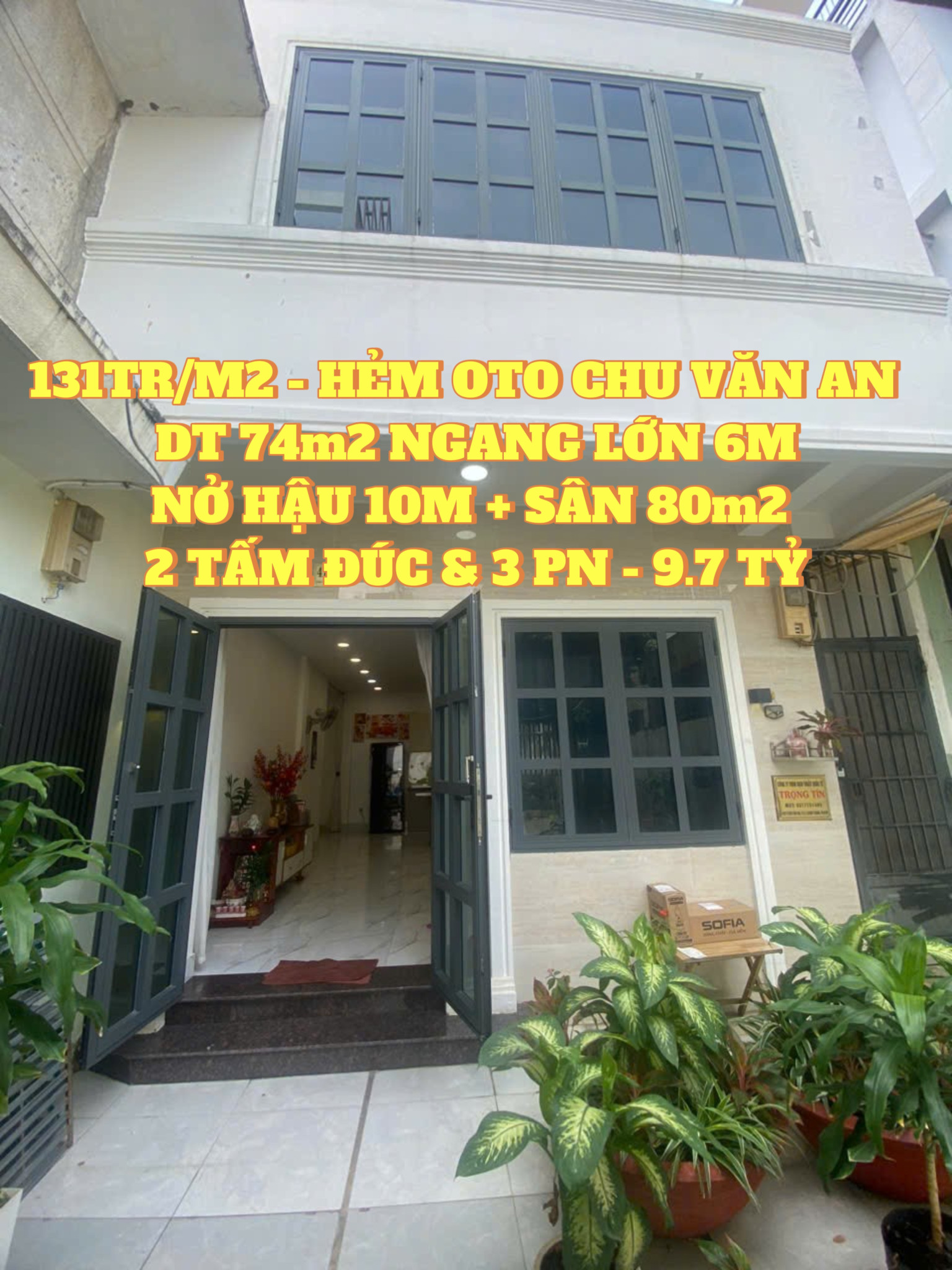 131TR/M2 - HẺM OTO CHU VĂN AN - DT 74m2 NỞ HẬU TÀI LỘC - 9.7 TỶ