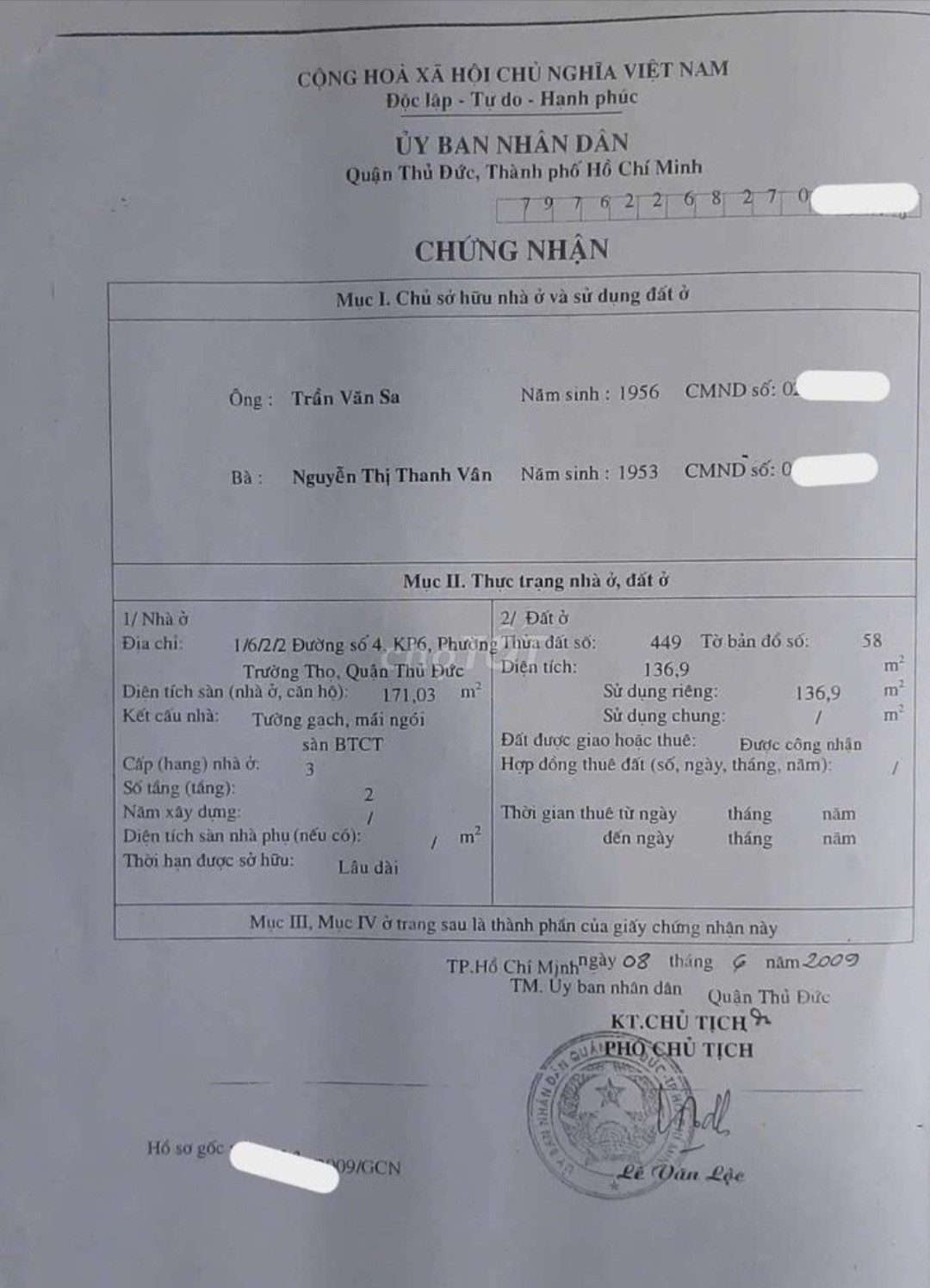 Nhà đất Đường 4 phường Trường Thọ Quận Thủ Đức