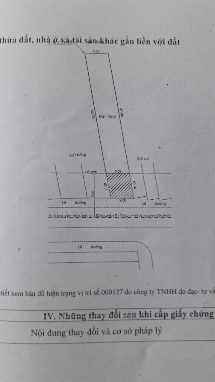 Đất trống 62C Nguyễn thị thập P Bình Thuận Q7. Dt 9x58m