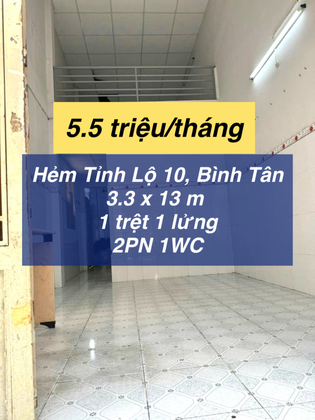 Cho thuê nhà Tỉnh Lộ 10 chỉ 5.5 triệu !
