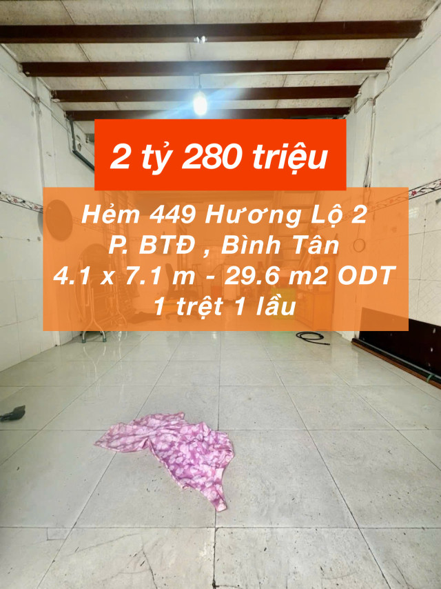 Nhà rẻ Hương Lộ 2 chỉ 2.28 tỷ !