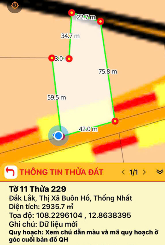 Bán đất 2935.7m² giá 2.3 tỷ Phường Buôn Hồ