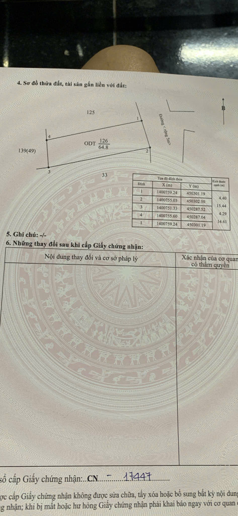 Bán đất 65.5m² ngang 4,4m giá 1.48 tỷ Phường Buôn Ma Thuột