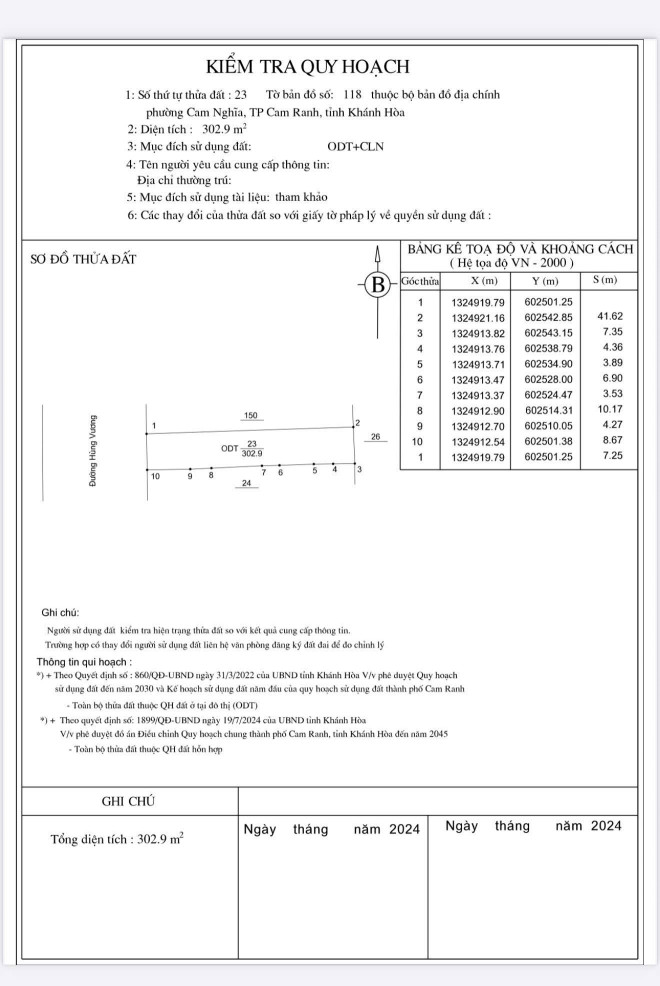 Bán đất 304.7m² 6.2 tỷ tại Phường Cam Nghĩa Thành phố Cam Ranh