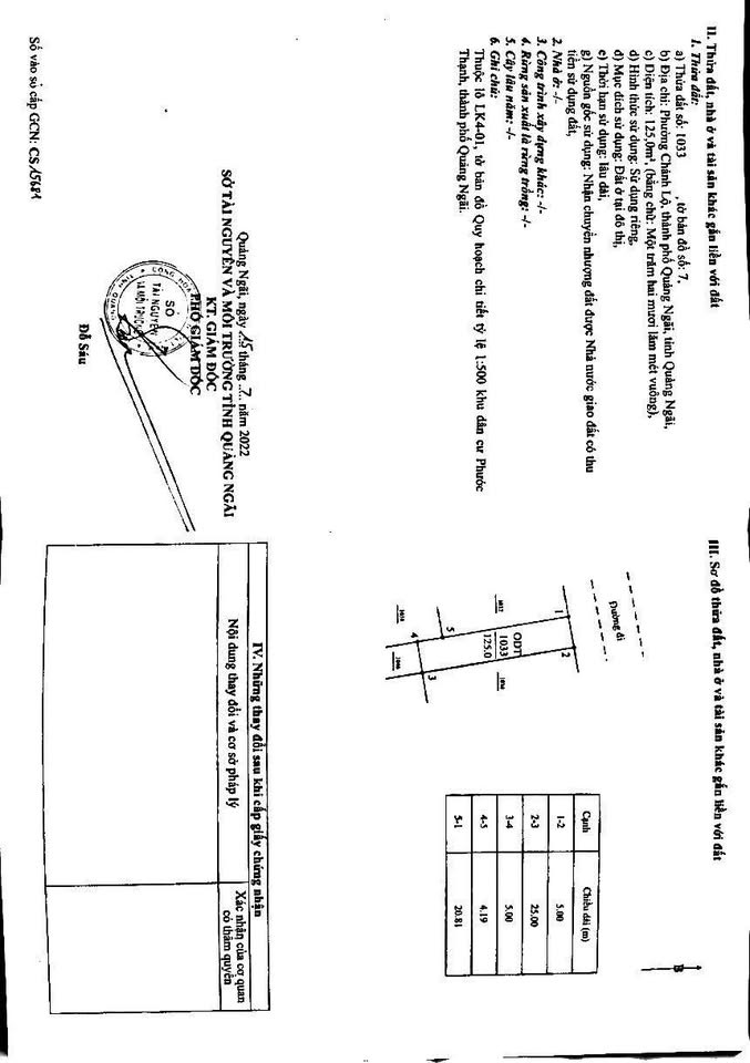 Bán đất 126m² full thổ cư ngang 5m giá 2.5 tỷ tại Phường Cẩm Thành