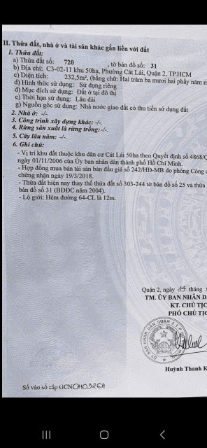 BDS HVL BÁN C3-02-11 2MT KHU 50ha CÁT LÁI Q2 GIÁ NGỢP