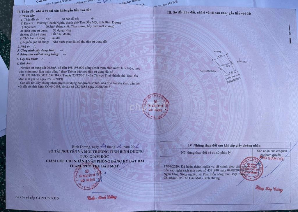 Bán đất Thủ dầu một , Bình Dương