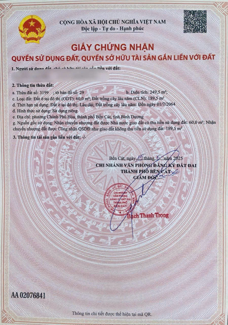 Chính chủ sang nhượng lại về quê